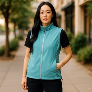 Peter Millar Mint Golf  Full Zip Vest Jacket With Pockets Adjustable Waist L 291